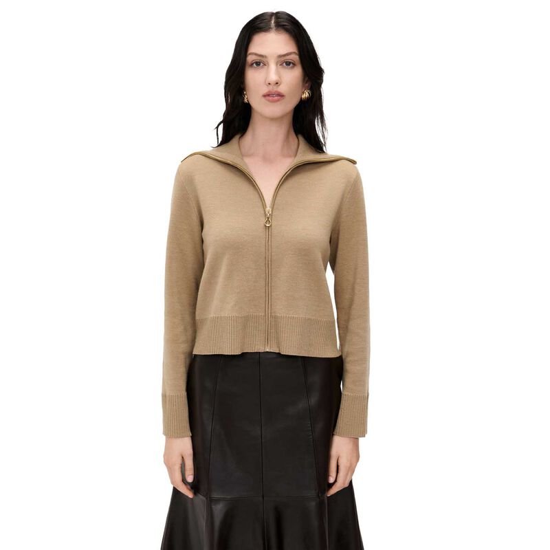 Veronika Maine Merino & Cotton Zip Up Cardigan image number 0